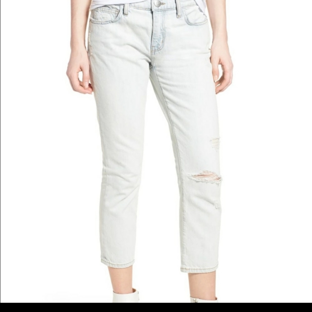 CURRENT ELLIOTT Cropped Straight Channon Destroy #O